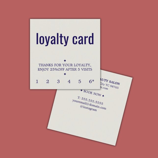 Modern Pastel Blue Bold Salon Loyalty Card (Creator Uploaded)