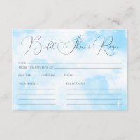 Modern Pastel Blue Cloud Nine Bridal Shower Recipe