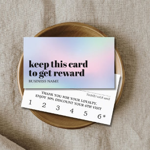 Modern Pastel Blue Pink Gradient Beauty Bold Salon Loyalty Card