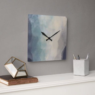 Modern Pastel Blue Pretty Abstract Pattern  Square Wall Clock