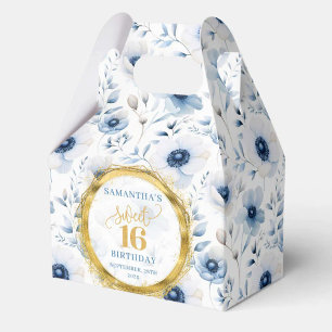 Modern Pastel Blue Sweet 16 Gold Glitter Favour Bo Box