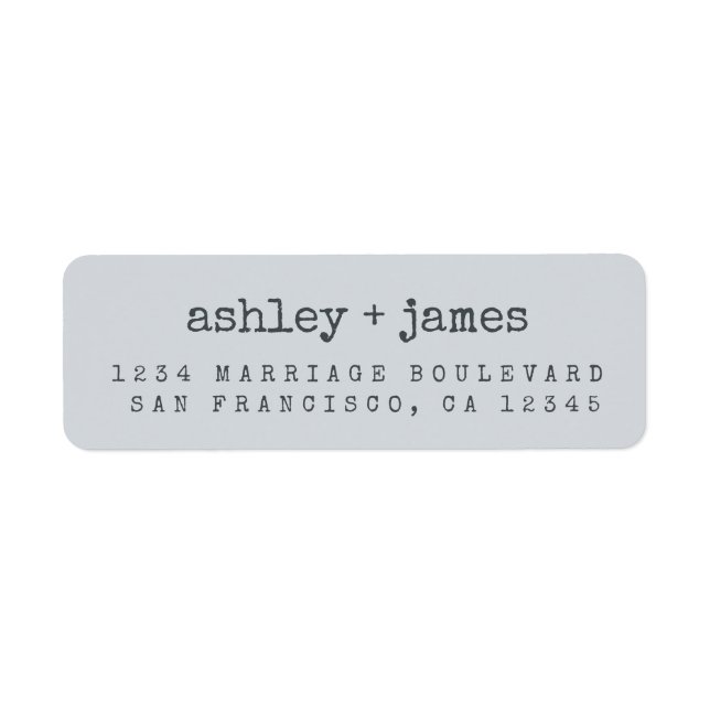 Modern Pastel Blue Wedding Return Address Label (Front)