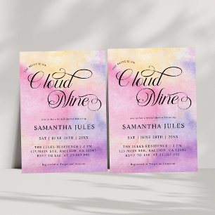 Modern Pastel Bride Is On Cloud Nine Bridal Shower Invitation