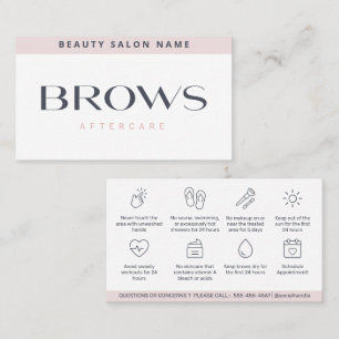 Modern Pastel Brows Aftercare PMU Brow Instruction Business Card