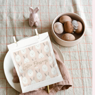 Modern Pastel Bunny Egg Pattern Easter Blessings Favour Bag