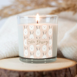 Modern Pastel Bunny Egg Pattern   Easter Blessings Square Sticker