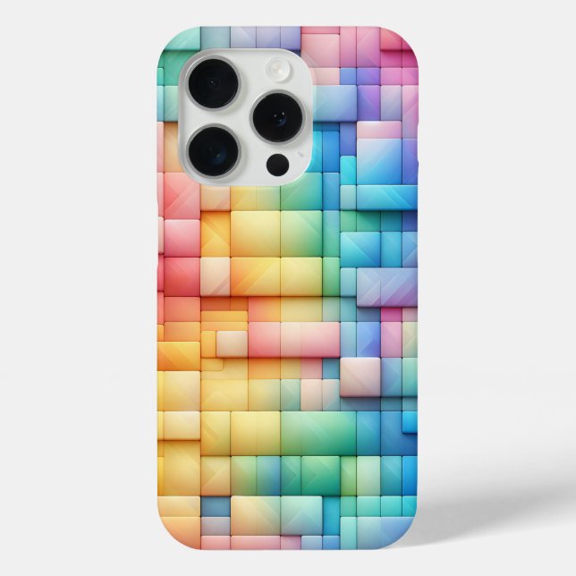 Modern Pastel Candy Block Phone Case Soft Rainbo (Back)