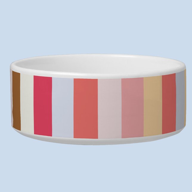 Modern Pastel Candy Stripe Bowl (Striped pastel pet bowl)