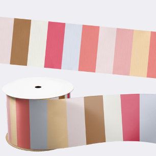 Modern Pastel Candy Stripe Satin Ribbon