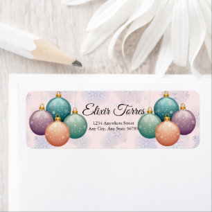 Modern Pastel Christmas Ornament Baby Shower Return Address Label