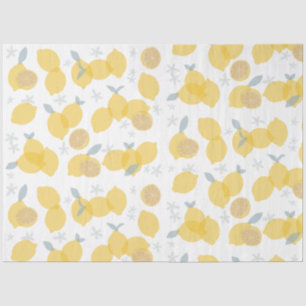 Modern Pastel Citrus Lemons Pattern Tissue Paper