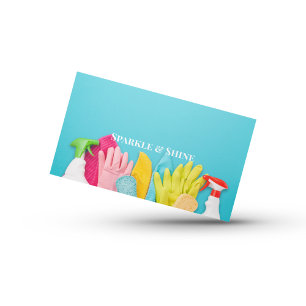 Modern Pastel Cleaning Service Business Card