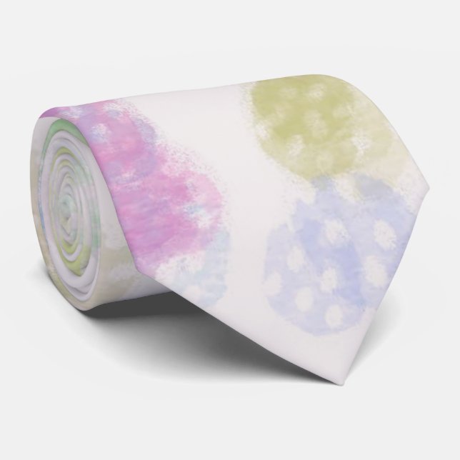 Modern Pastel Color Abstract Pattern Tie (Rolled)