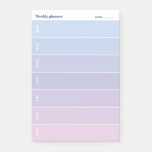 Modern pastel colour block Custom Weekly Planner Post-it Notes