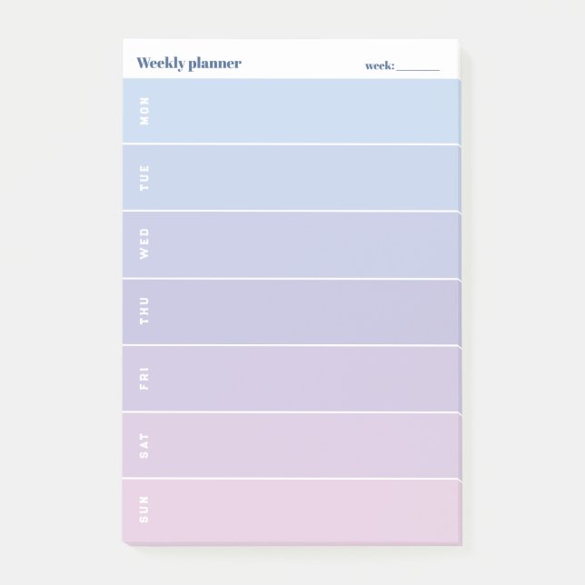 Modern pastel colour block Custom Weekly Planner Post-it Notes (Front)
