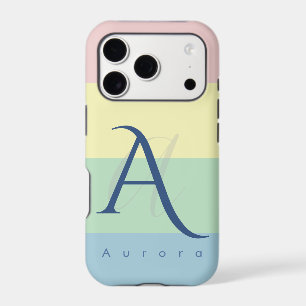 Modern Pastel Colour Block Initial & Custom Name
