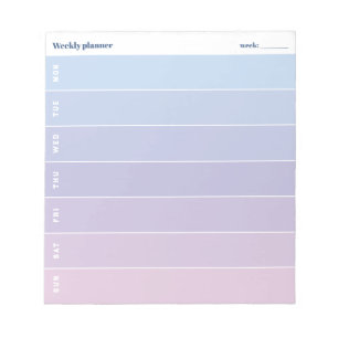 Modern pastel colour blocks Custom Weekly Planner Notepad