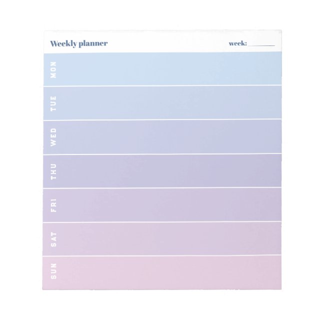 Modern pastel colour blocks Custom Weekly Planner Notepad (Front)