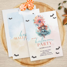 Modern Pastel Colourful Pink Witch Halloween Party
