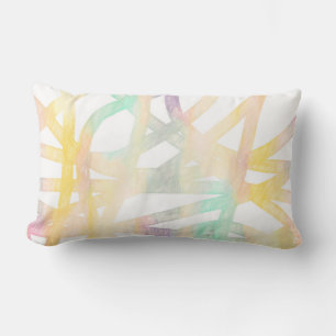 modern pastel colours abstract painted design art lumbar cushion