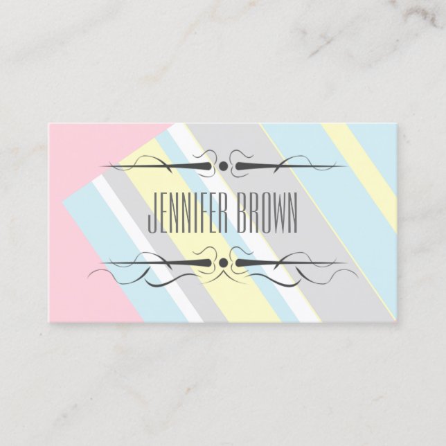 Modern Pastel Colours Personalised Business Card (Front)