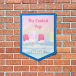 Modern Pastel Coolest Pop Popsicle Personalised Pennant<br><div class="desc">Modern Pastel Coolest Pop Popsicle Personalised Pennant.</div>