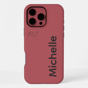 Modern Pastel Dusty Rose Aesthetic Custom Name iPhone 16 Pro Max Case