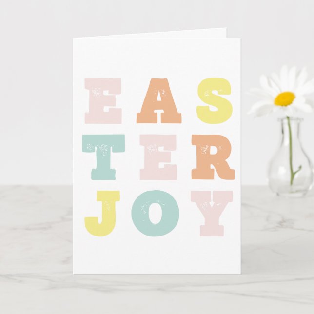 Modern Pastel Easter Joy Card (Small Plant)