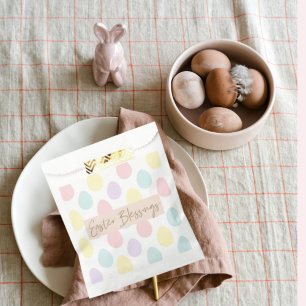Modern Pastel Egg Pattern Happy Easter Favour Bag