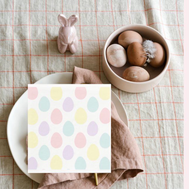 Modern Pastel Egg Pattern | Happy Easter Napkin (Creator Uploaded)