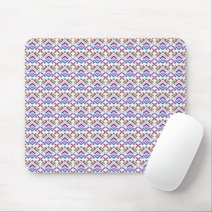 Modern Pastel Ethnic Geometric Diamond Pattern Mouse Pad