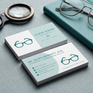 Modern Pastel Eyeglasses Optometrist Business Card