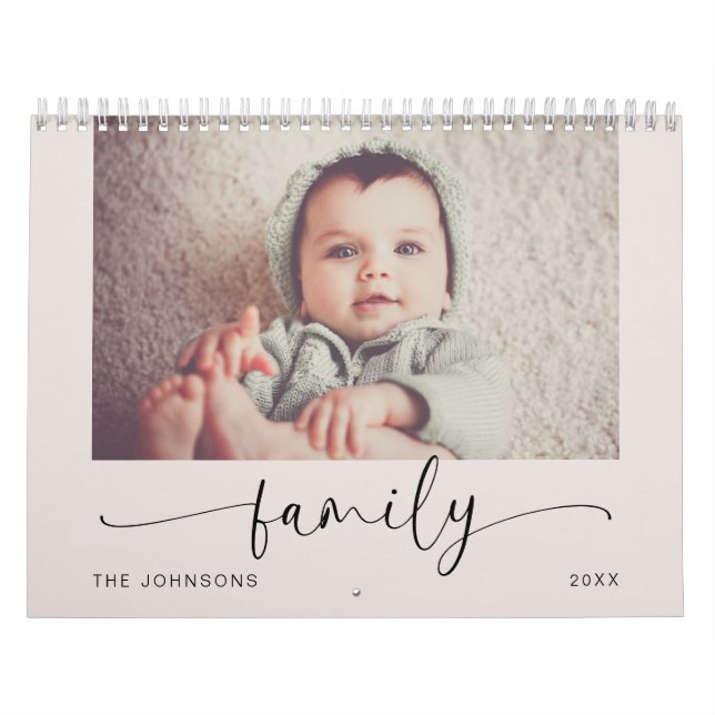 Modern Pastel Family Photo Calendar (Cover)