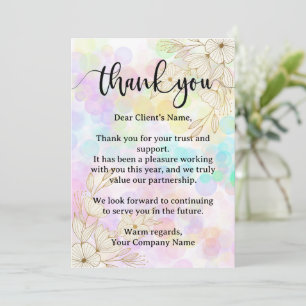 Modern Pastel Floral Small Business Appreciation Thank You Card