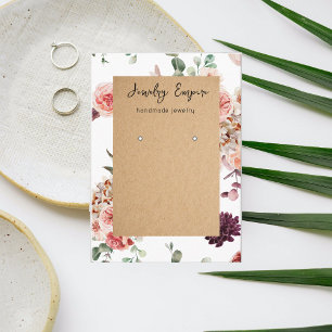 Modern Pastel Flowers & Kraft Business Card