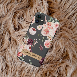 Modern Pastel Flowers & Kraft Personalised Gift Case-Mate iPhone Case