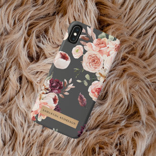 Modern Pastel Flowers & Kraft Personalised Gift iPhone 15 Case
