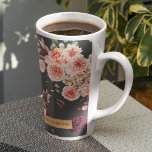 Modern Pastel Flowers & Kraft Personalised Gift Latte Mug<br><div class="desc">Modern Pastel Flowers & Kraft Personalised Gift</div>