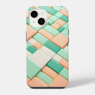 Modern Pastel Geometric Block Phone Case Soft Mint