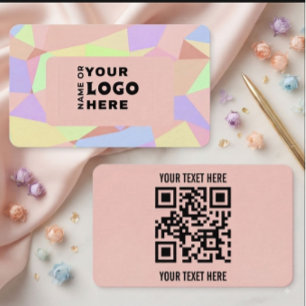 Modern Pastel Geometric QR Code Business Card