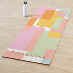Modern Pastel Geometric Shapes Personalised Yoga Mat