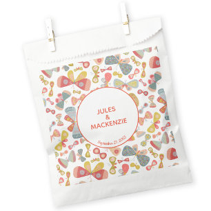 Modern Pastel Graphic Butterfly Pattern Favour Bag