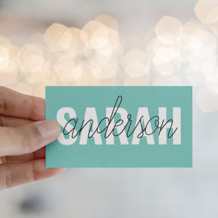 Modern Pastel Green Beauty Personalised You Name Business Card