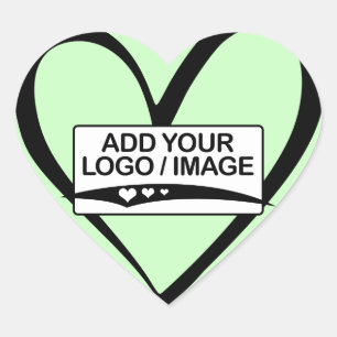 Modern Pastel Green Calligraphy Heart Box Seal
