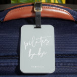 Modern Pastel Green Calligraphy Workout Pilates Luggage Tag<br><div class="desc">Elegant Pastel Green Pilates Babe luggage tag for your travels and vacations. Buy one for you or as a Pilates Gift for a Pilates Instructor or Pilates Fan. Modern Pilates accessory with modern handwritten calligraphy script and your name of choice. Colours of all text elements can be changed if you...</div>