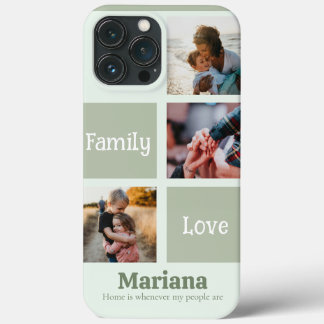 modern Pastel Green family Phone Case collage grid