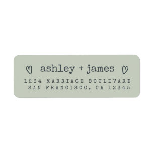 Modern Pastel Green Wedding Return Address Label