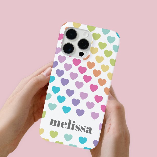 Modern Pastel Heart Shape Pattern Case-Mate iPhone Case (Creator Uploaded)