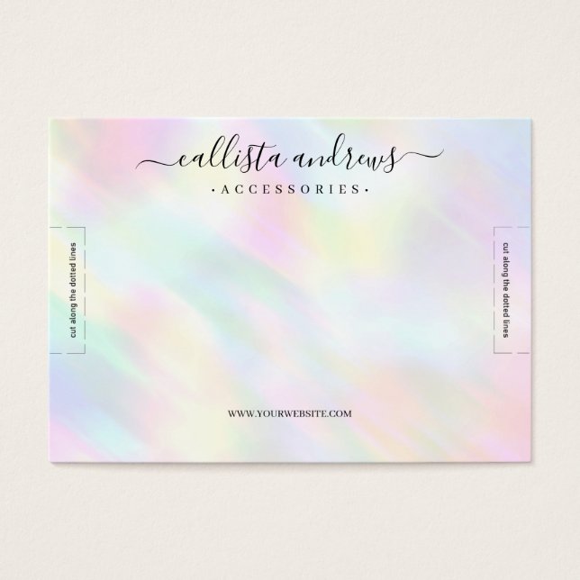 Modern Pastel Holographic Rainbow Bracelet Display (Front)