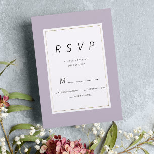Modern pastel lavender minimalist theme RSVP Invitation